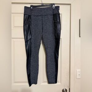 Athleta Herringbone Luxe Metro Drifter Faux Leather Size XL